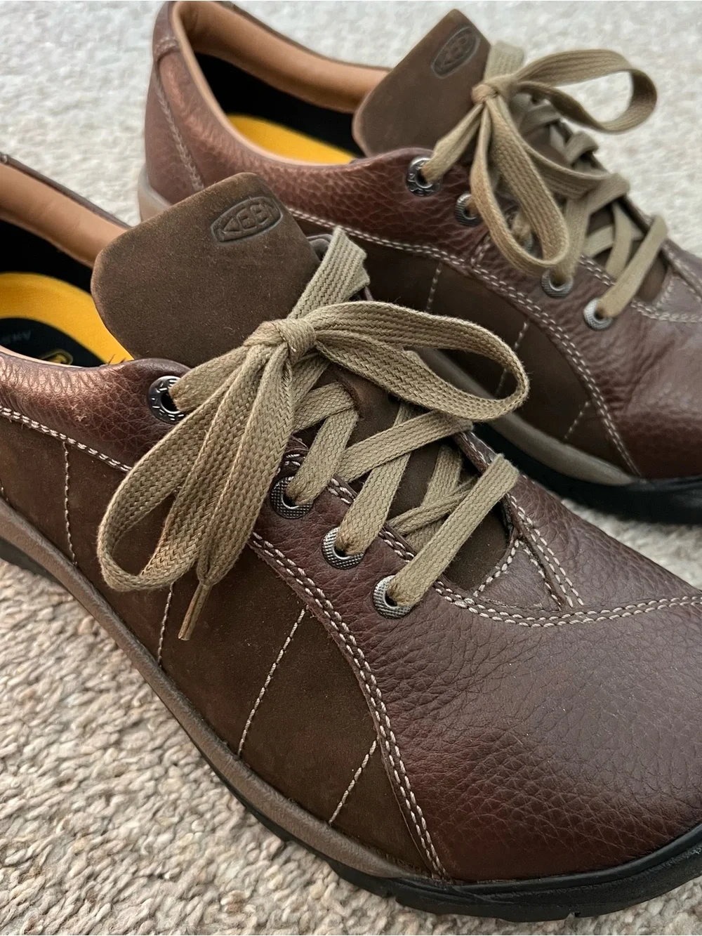 KEEN Men's Brown Casual Leather Lace-Up Shoes Size 11